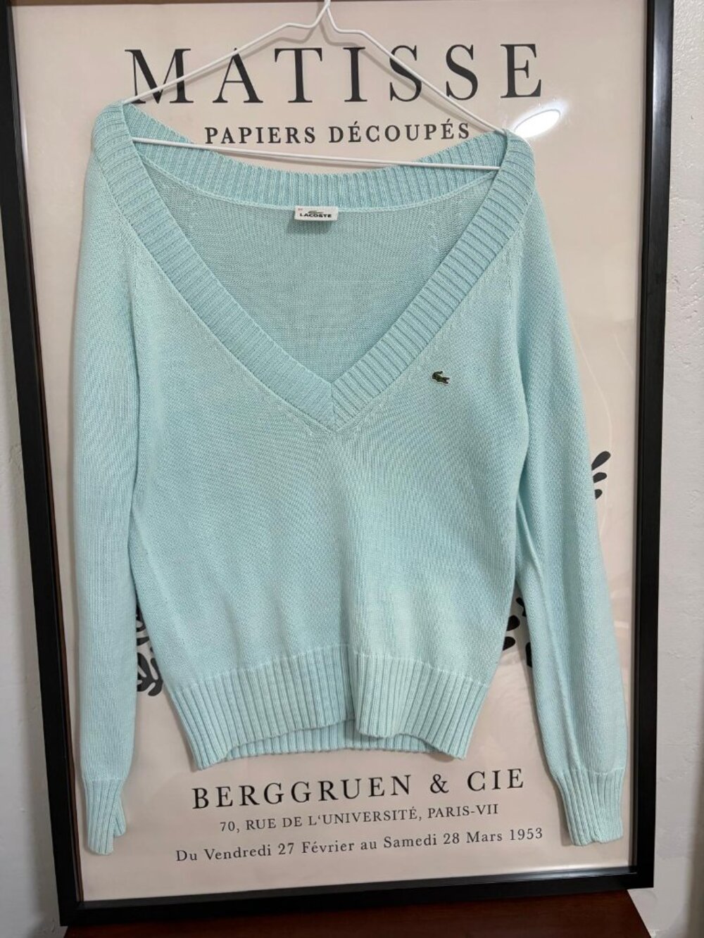 Lacoste V-Neck Sweater Women's 100% Cotton